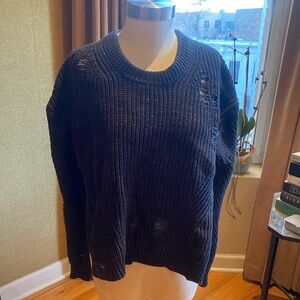 Ag Ribbed Distressed Crewneck Sweater